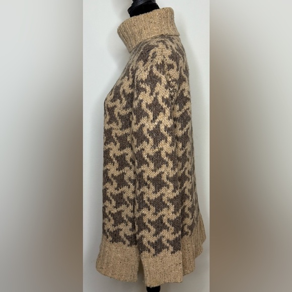 Nordic design wool blend turtleneck fisherman sweater split hem size medium EUC - Picture 4 of 7